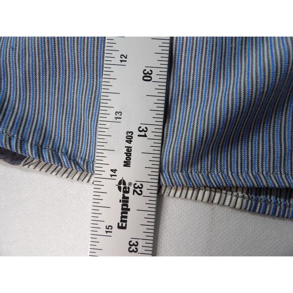 Mecca Since Day One Shirt Mens XL Western Stripes Blue Collar Button Down - Picture 10 of 13